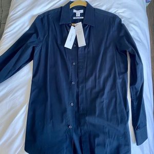Navy Calvin Klein Cotton-Cashmere dress shirt